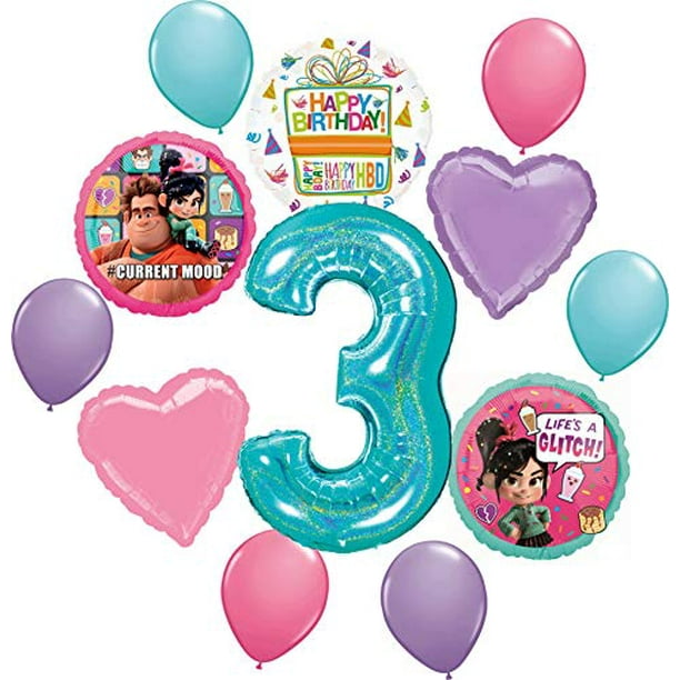 Wreck It Ralph Party Supplies 3rd Birthday Balloon Bouquet Decorations 